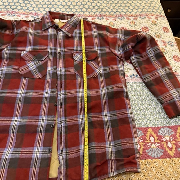 Vintage Frostproof USA Quilt Lined Flannel Shirt Jacket Tall Man Red Plaid - Picture 7 of 9